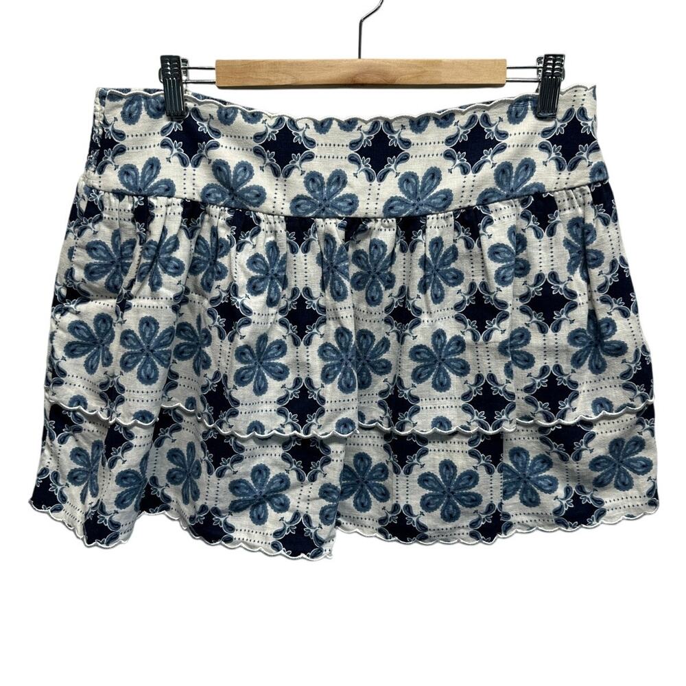 Aquabendita‎ x Target Blue Floral Linen Mini Skirt – Boho Indie Coastal